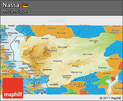 Physical Panoramic Map of Nassa, political outside