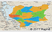 Political Panoramic Map of Nassa, shaded relief outside