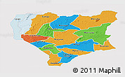 Political Panoramic Map of Nassa, single color outside