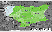 Political Shades Panoramic Map of Nassa, darken, desaturated