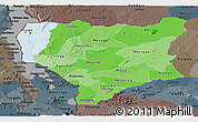 Political Shades Panoramic Map of Nassa, darken, semi-desaturated