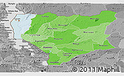 Political Shades Panoramic Map of Nassa, desaturated