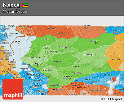 Political Shades Panoramic Map of Nassa