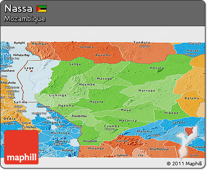 Political Shades Panoramic Map of Nassa