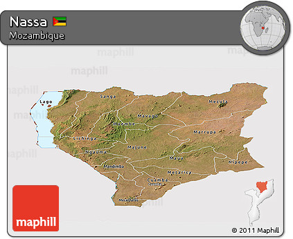 Satellite Panoramic Map of Nassa, cropped outside