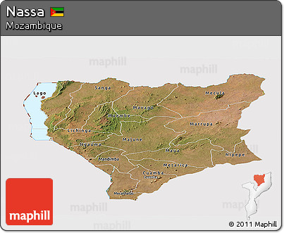 Satellite Panoramic Map of Nassa, cropped outside