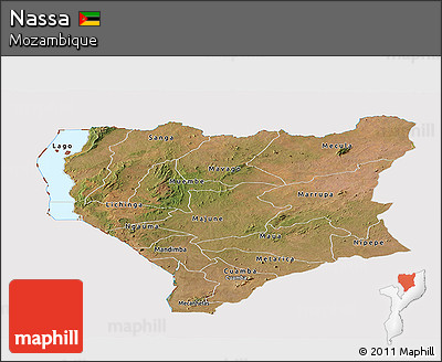 Satellite Panoramic Map of Nassa, cropped outside