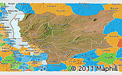 Satellite Panoramic Map of Nassa, political outside