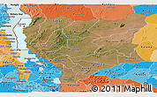 Satellite Panoramic Map of Nassa, political shades outside