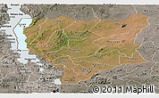 Satellite Panoramic Map of Nassa, semi-desaturated