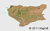 Satellite Panoramic Map of Nassa, single color outside