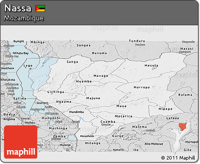 Silver Style Panoramic Map of Nassa