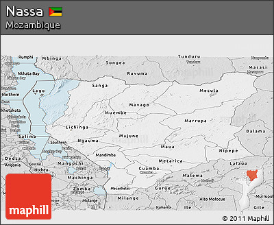 Silver Style Panoramic Map of Nassa