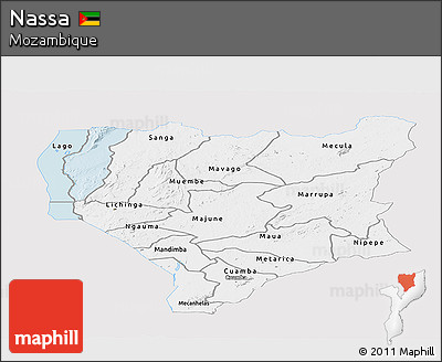 Silver Style Panoramic Map of Nassa, single color outside
