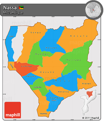 Political Simple Map of Nassa, cropped outside