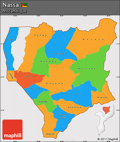 Political Simple Map of Nassa, cropped outside