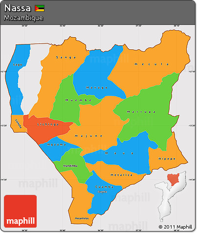 Political Simple Map of Nassa, cropped outside
