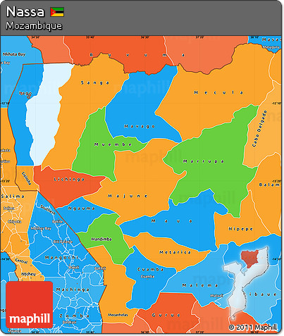 Political Simple Map of Nassa, political shades outside