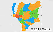 Political Simple Map of Nassa, single color outside
