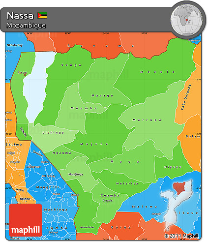 Political Shades Simple Map of Nassa