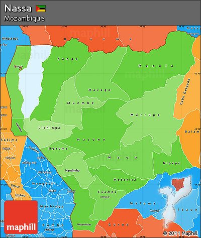 Political Shades Simple Map of Nassa