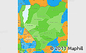 Political Shades Simple Map of Nassa, political outside