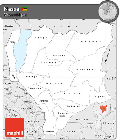 Silver Style Simple Map of Nassa