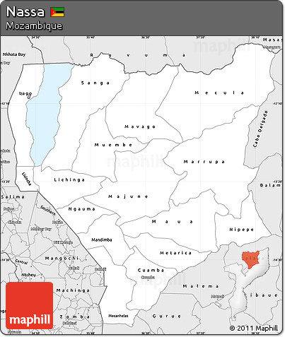 Silver Style Simple Map of Nassa