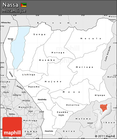 Silver Style Simple Map of Nassa