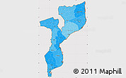 Political Shades Simple Map of Mozambique, cropped outside