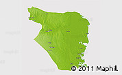 Physical 3D Map of Buzi, cropped outside