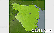 Physical 3D Map of Buzi, darken