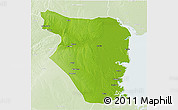 Physical 3D Map of Buzi, lighten
