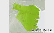 Physical 3D Map of Buzi, lighten, semi-desaturated