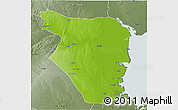 Physical 3D Map of Buzi, semi-desaturated