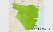 Physical 3D Map of Buzi, shaded relief outside