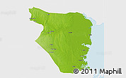 Physical 3D Map of Buzi, single color outside
