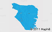 Political 3D Map of Buzi, cropped outside