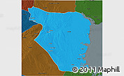 Political 3D Map of Buzi, darken