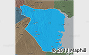 Political 3D Map of Buzi, darken, semi-desaturated