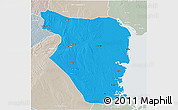 Political 3D Map of Buzi, lighten, semi-desaturated