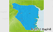 Political 3D Map of Buzi, physical outside
