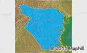 Political 3D Map of Buzi, satellite outside