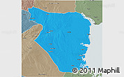 Political 3D Map of Buzi, semi-desaturated