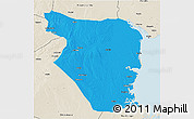 Political 3D Map of Buzi, shaded relief outside