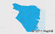 Political 3D Map of Buzi, single color outside