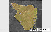 Satellite 3D Map of Buzi, darken, desaturated