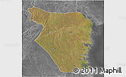 Satellite 3D Map of Buzi, desaturated