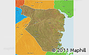 Satellite 3D Map of Buzi, political outside