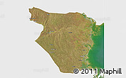 Satellite 3D Map of Buzi, single color outside